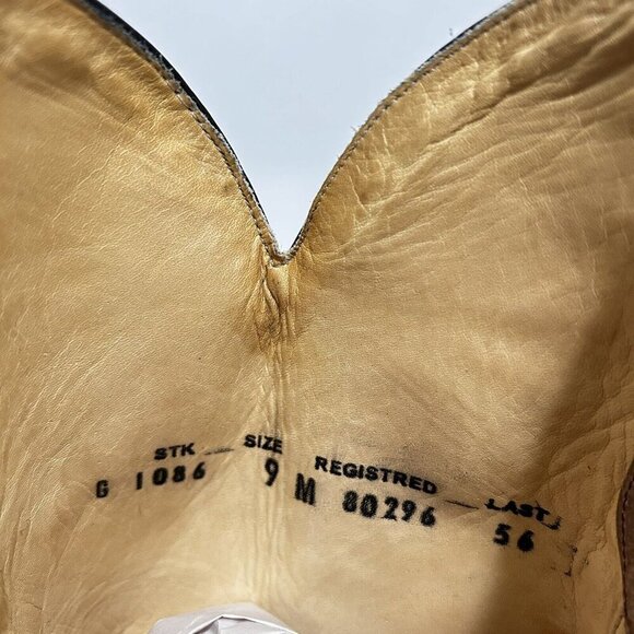 Corral Floral Full Stitched Cowboy Boots Beige Pull On Pointed Toe Leather 9.5 B - Picture 12 of 12